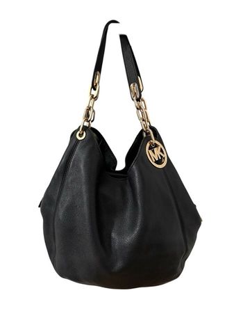 Sac Michael Kors noir en cuir avec chaîne dorée - Très bon état 