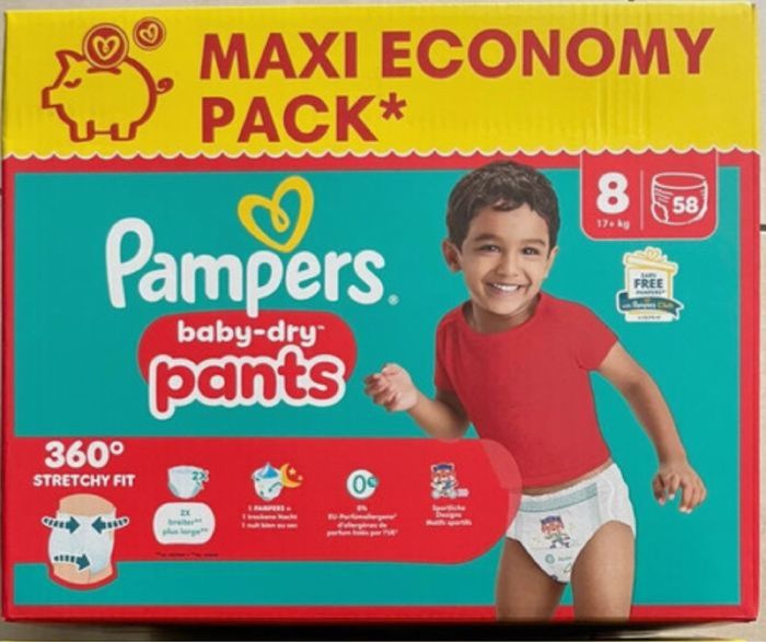 1 carton de couches Pampers taille 8