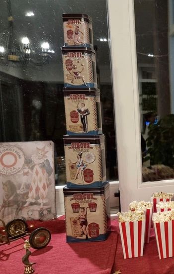 Lot de 5 boîtes gigognes thème cirque