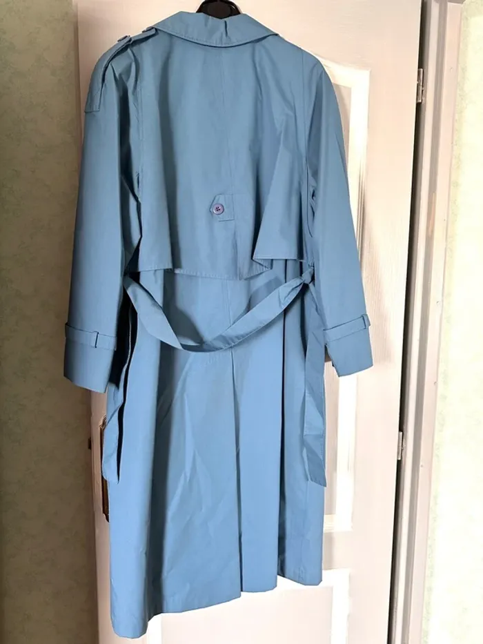 Trench vintage bleu pastel – Taille 44 - photo numéro 3
