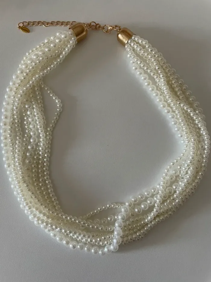 Collier multicouches perles artificielle Maxmara - photo numéro 3