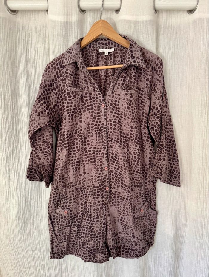 Combi short violet/gris/taupe Maje 36 S motif python - photo numéro 4