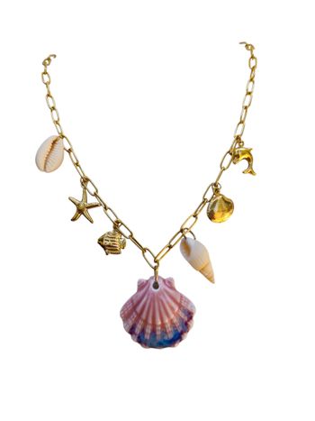 Collier coquillage rose ✅