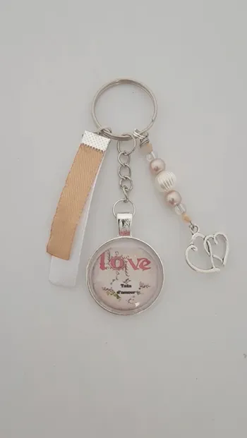 Cadeau message Tata, porte clé message bijoux de sac " love tata d'amour"