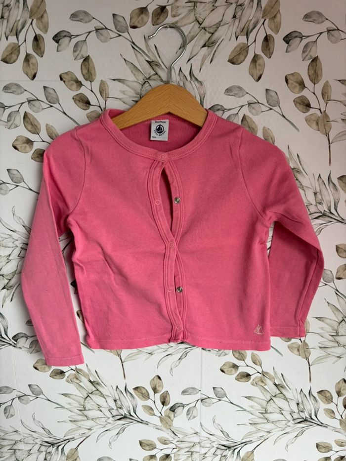 Gilet coton petit bateau rose