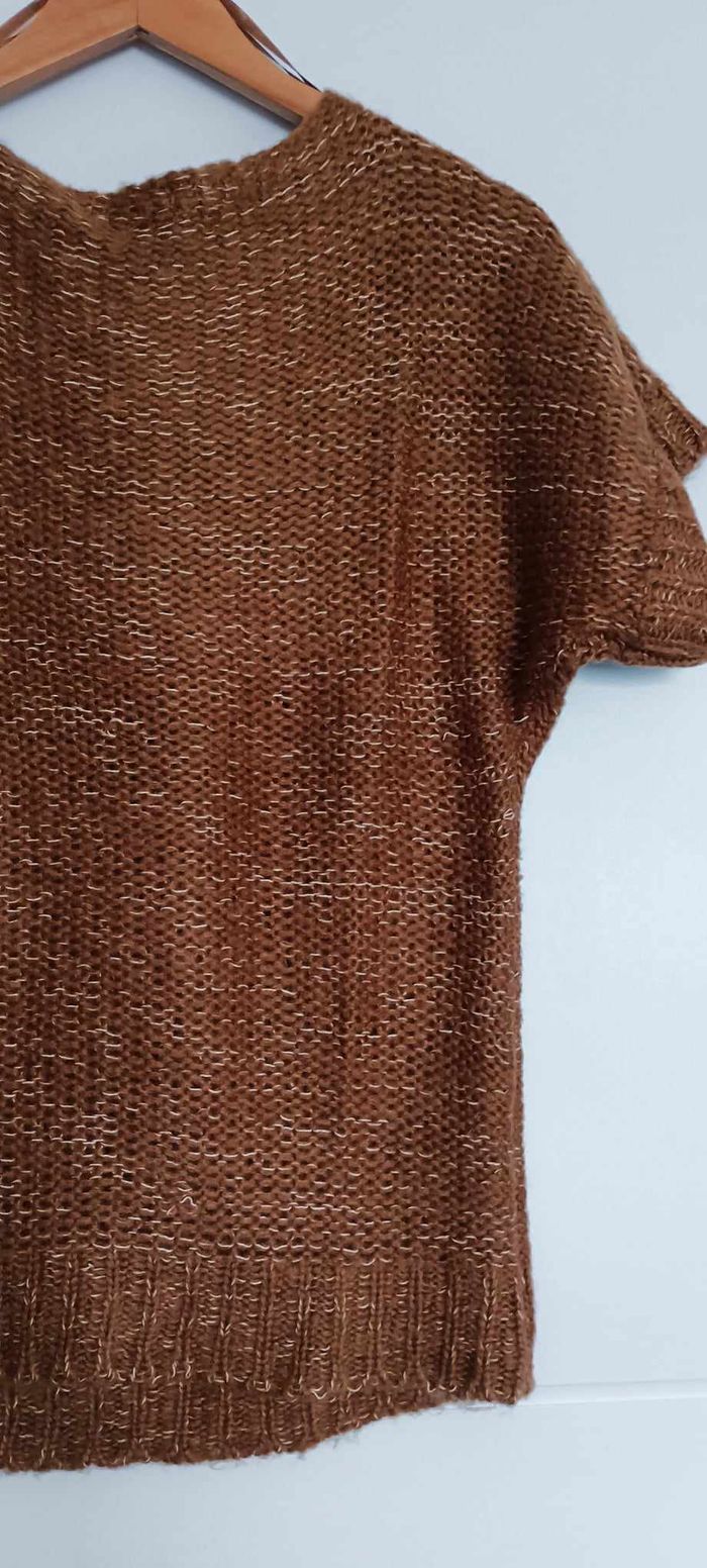 Pull marron manches courtes MIM Taille XL - photo numéro 5