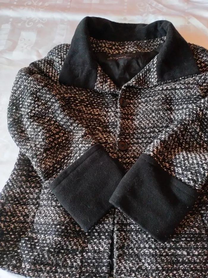 Veste Zara épaisse t38 noir et blanche - photo numéro 6