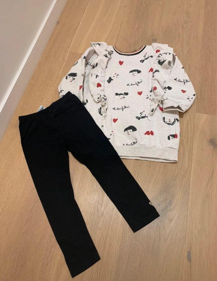 Ensemble robe et legging catimini 4 ans