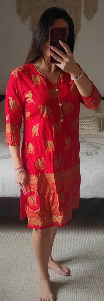 Robe tunique chameau rouge TU tenue traditionnelle malgreb