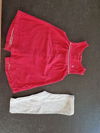 Robe rose Obaïbi + Leggins 6mis