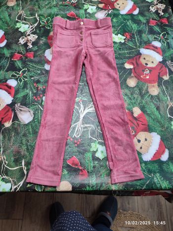 Pantalon stretch en velours fille rose 8 ans