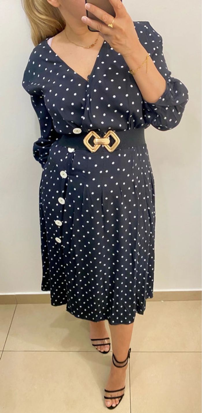 Robe longue à pois Mango Taille M - photo numéro 2