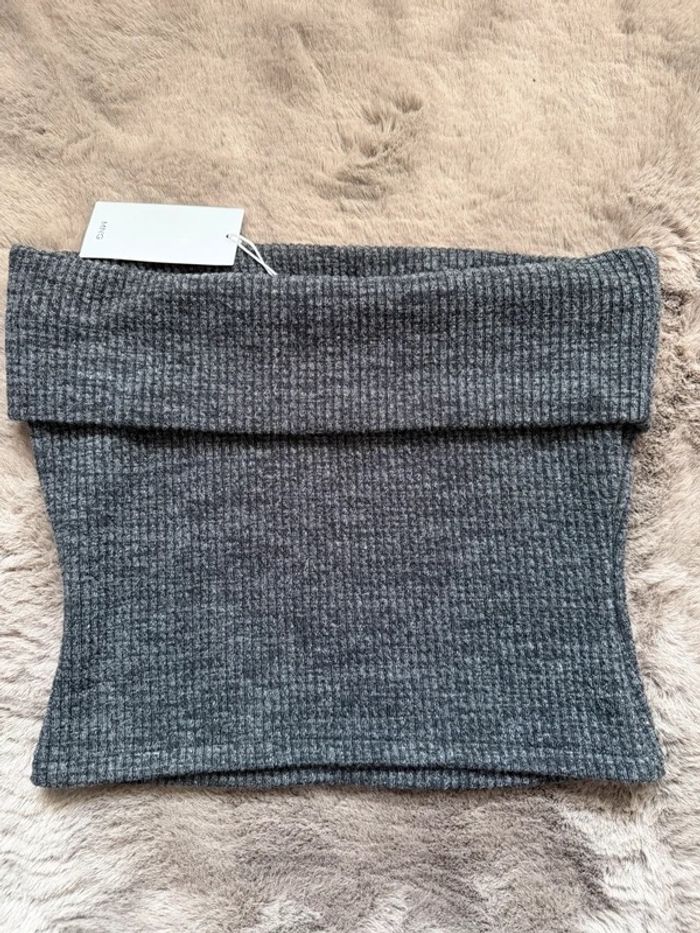 Top bandeau Mango gris – taille S – neuf avec étiquette - photo numéro 2