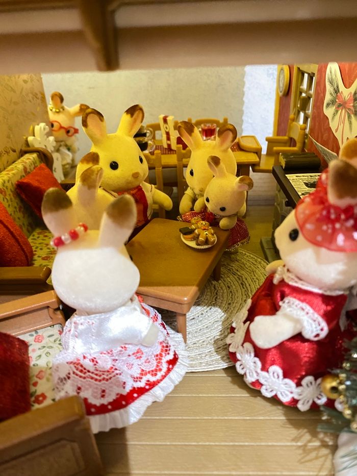 Maison complète larchwood éclairée famille lapin chocolat papi mamie noël - photo numéro 6