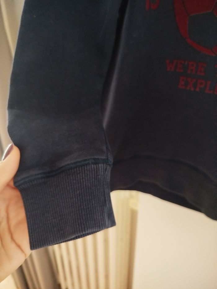 Sweat avec capuche Okaïdi garçon 10 ans bleu - photo numéro 3