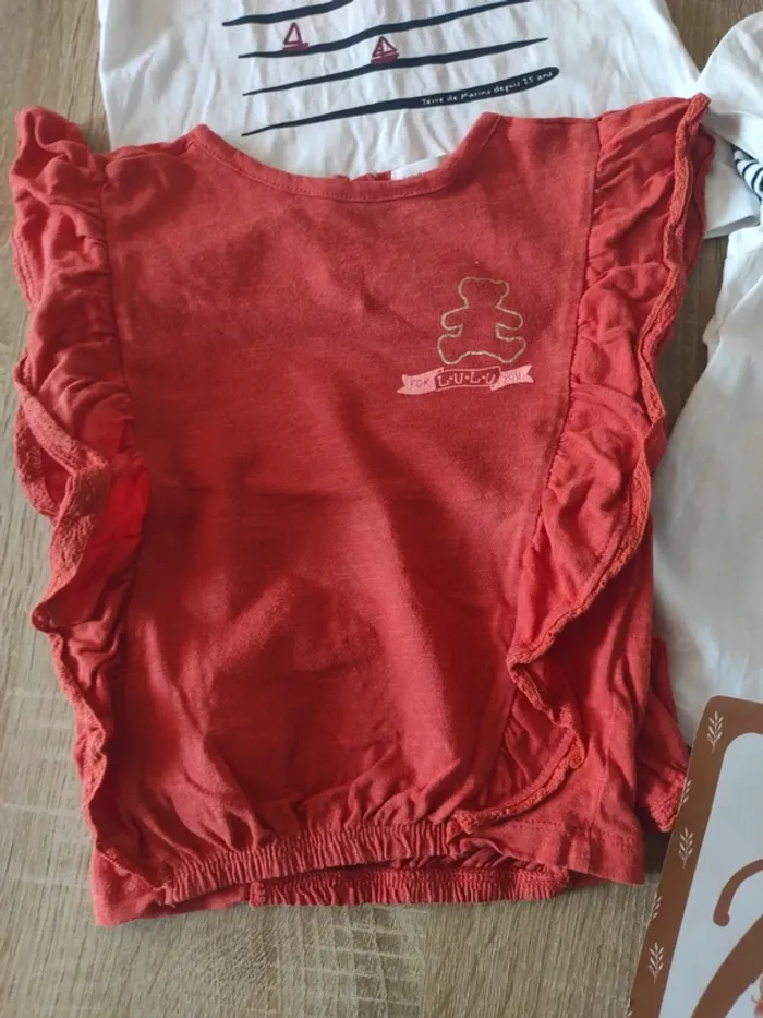 Lot tee shirt bebe fille - photo numéro 2