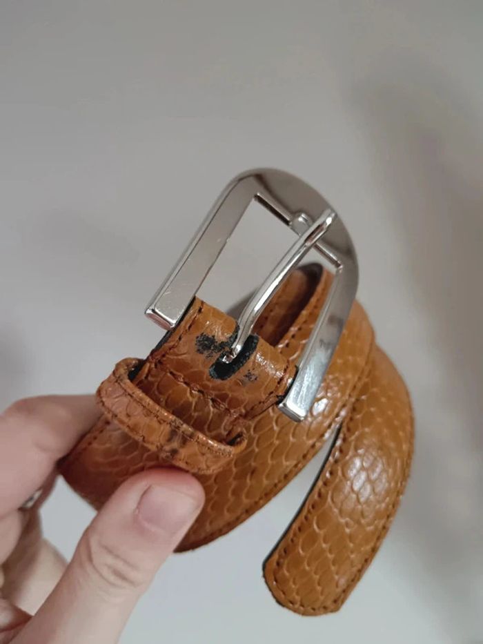 Ceinture marron clair orangé cuir - photo numéro 3