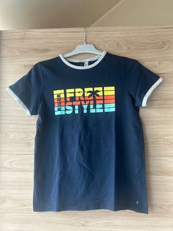 Tee-shirt bleu marine en coton Okaïdi 12 ans