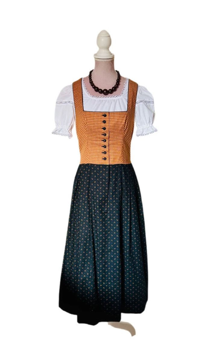 🍁🌿Robe Dirndl vintage artisanale Autrichienne 38/40 Cottagecore Oktoberfest Trachten Long Dress 🌿🍁 - photo numéro 7
