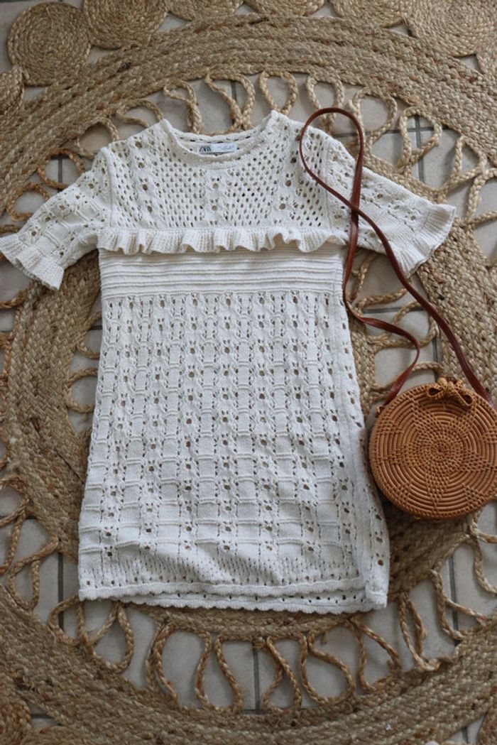 Robe Zara en crochet beige - photo numéro 2