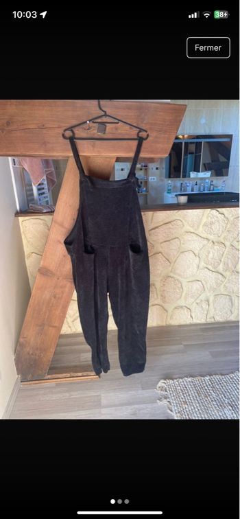 Salopette noire en velours 