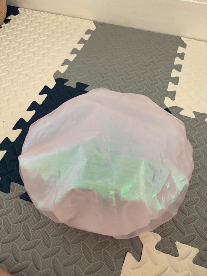 Bonnet de bain imperméable rose motif holographique - photo numéro 4