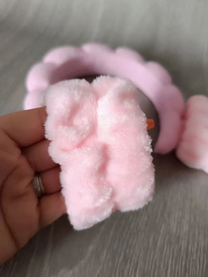 Lot serre tête bandeau et bracelets en éponge rose - photo numéro 7