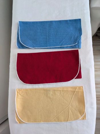 Lot 3 Pochettes Vintage en coton - Porte Serviette