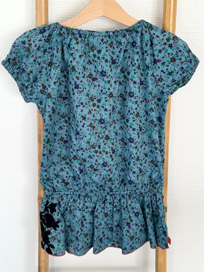 Robe manches courtes Catimini bleue à motifs Taille 6 ans - photo numéro 2