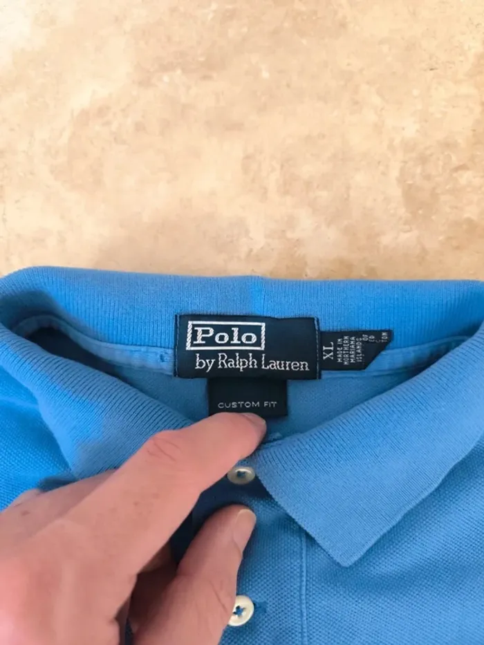 Polo Ralph Lauren homme taille XL Bleu logo rouge excellent état - photo numéro 4