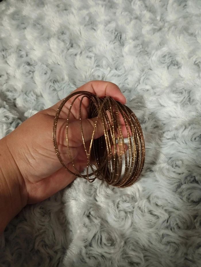 Bracelet multi-fils style jonc cuivré - photo numéro 4