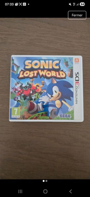 Sonic lost world Nintendo 3 ds en très bon état