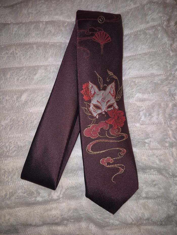 Cravate Japonaise  brodée Kitsune