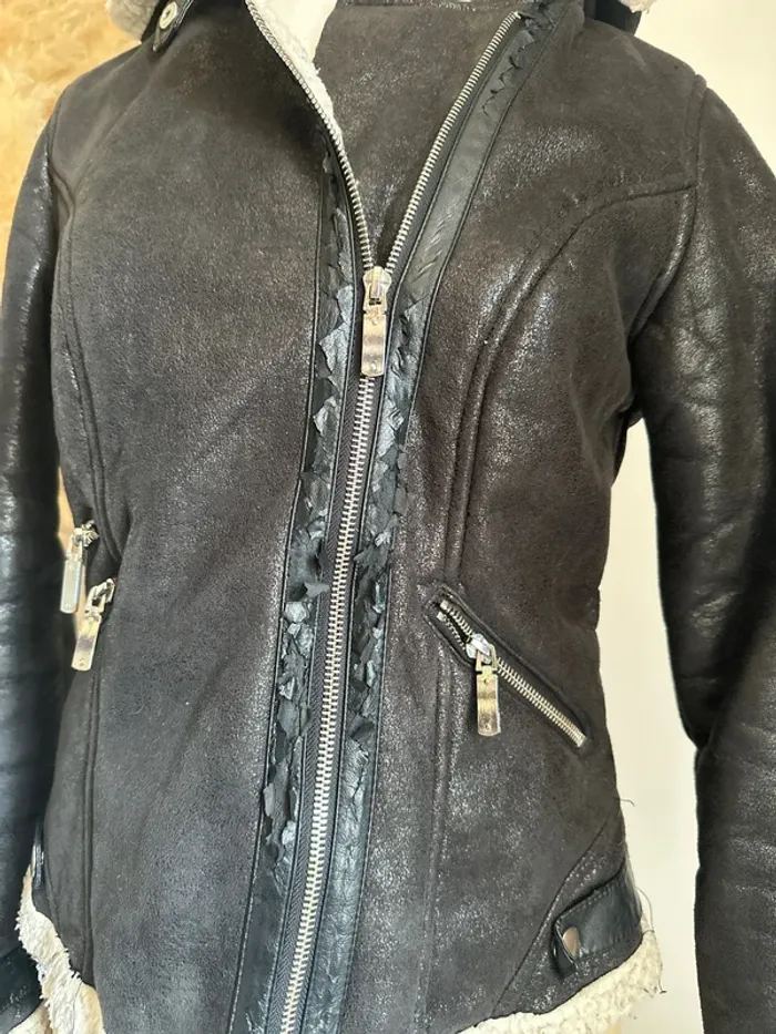 Veste en cuir aviateur M/38 avec capuche - photo numéro 2