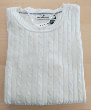 Hampton Republic pull blanc crème M