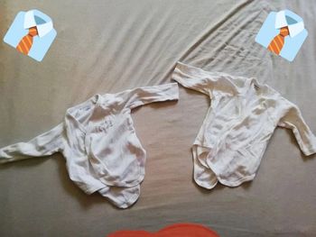 Lot de 2 Bodys Blancs "Mots d'Enfants" - 3 Mois (59 cm)