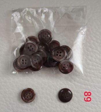 Lot de 20 boutons ronds de 1.5cm de diamètre