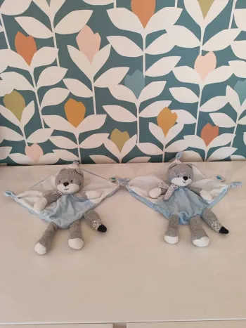 Doudou plat chat renard tex