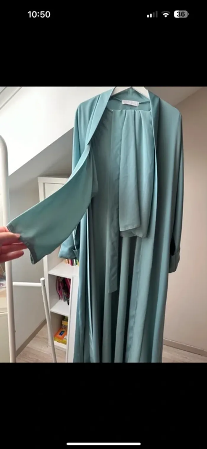 Set abaya+ robe et voile - photo numéro 3