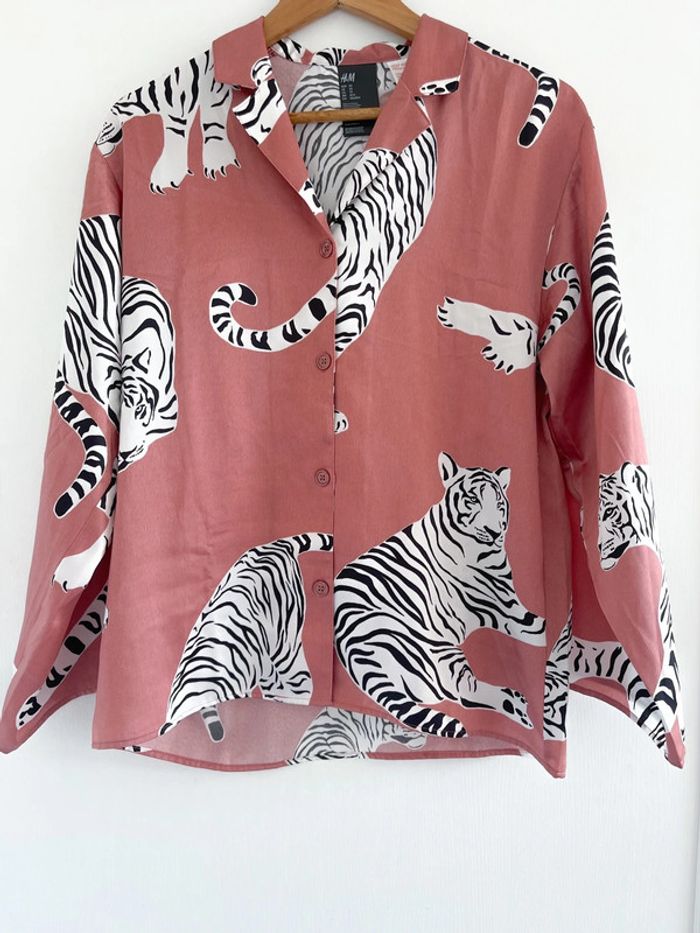 Chemise rose et blanche à motifs H&M - photo numéro 3