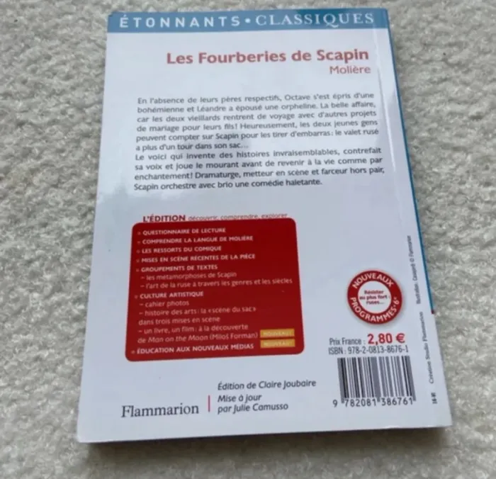 Les Fourberies de Scapin – Molière ISBN : 9782081386761 - photo numéro 2