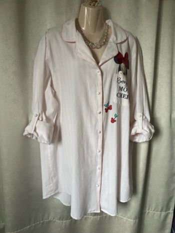 Chemise de nuit rayé pyjama rose Minnie XL Disney
