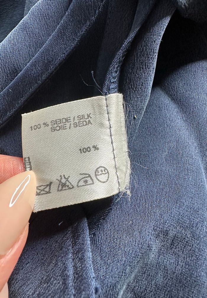 Robe longue oversize ouverte bleue marine Cerruti Vintage T40 L - photo numéro 5