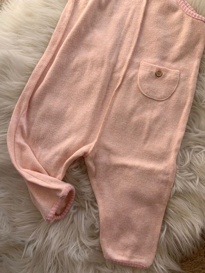 Fille 👧🏻 Combinaison en maille rose/corail - zara 6/9 mois - photo numéro 2