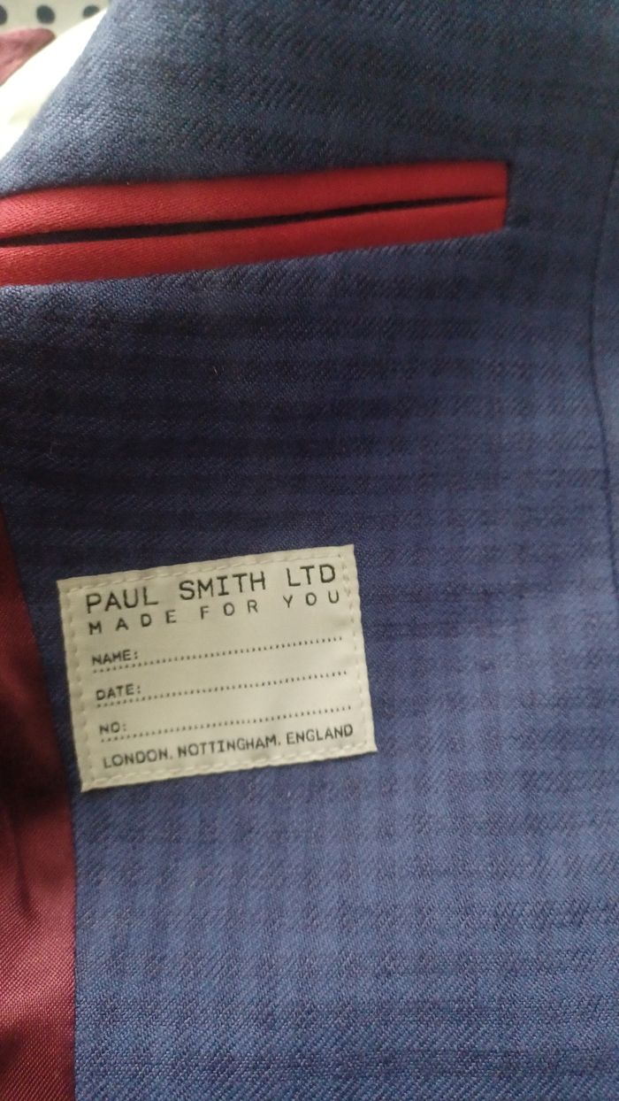 Veste de costume ou blazers homme 42 de marque oaul Smith bleu à carreau très bon état - photo numéro 5