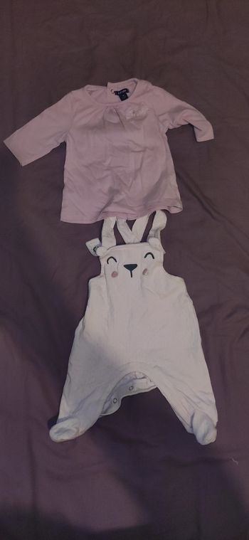 Salopette + Tee shirt 1 mois