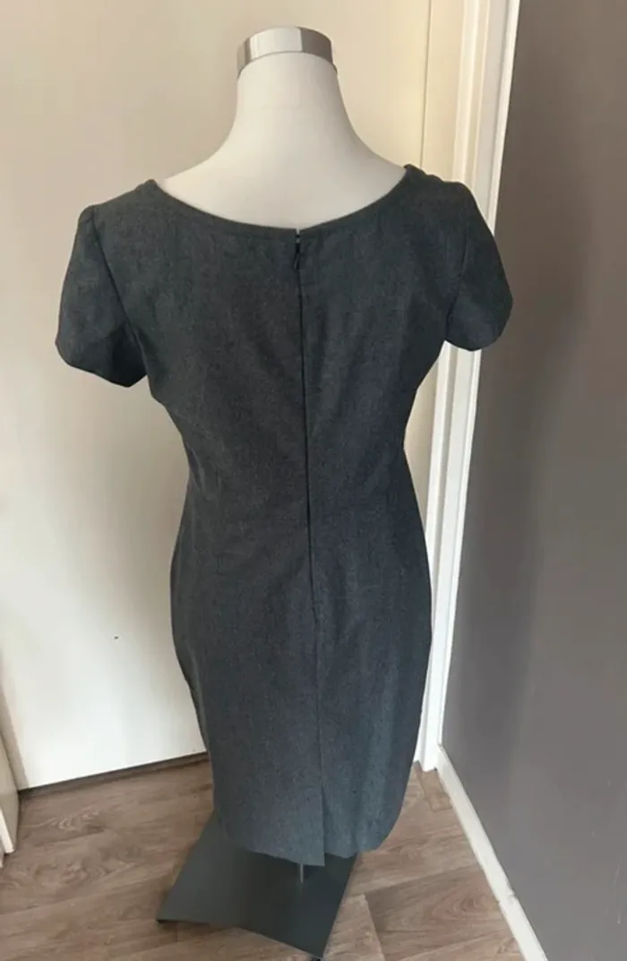 Ensemble tailleur robe+veste gris en laine, femme, taille 36 - photo numéro 7