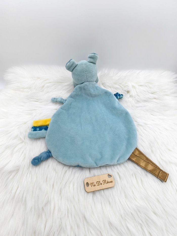 Doudou Plat Rond Hippopotame bleu girafe jaune Domiva Maisons du Monde - photo numéro 5