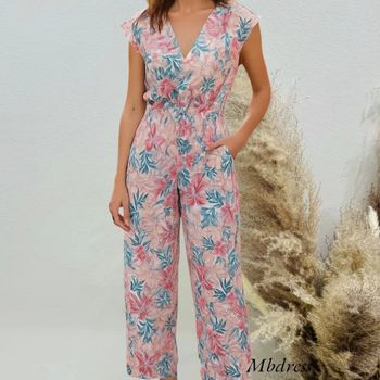 Belle combinaison fluide fleurie femme dos nu T36/38