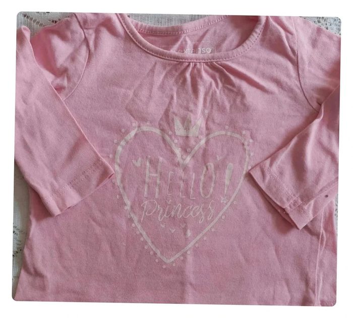 Tee-shirt rose - Motif"Princess", Inextenso, en très bon état, taille 6 mois - photo numéro 2